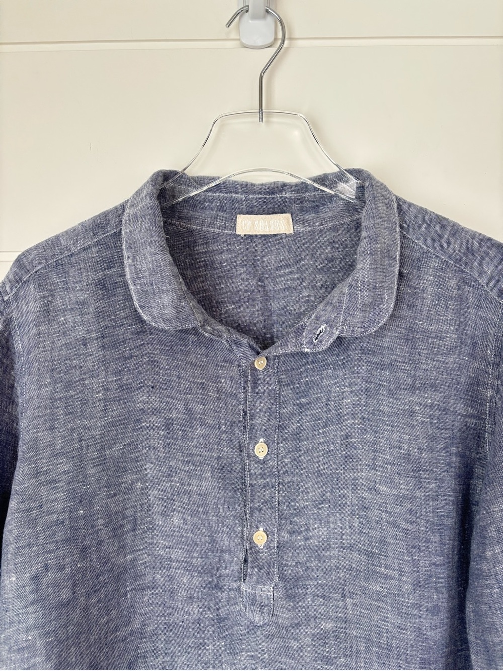 CP Shades Blue Linen Long-Sleeve Tunic Shirt Dress Size Medium - Picture 5 of 13